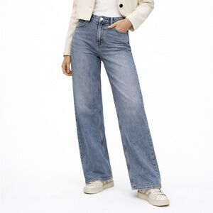 H&M Light Blue High-Rise Wide-Leg Jeans